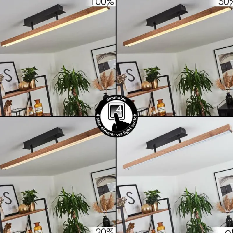 hofstein Plafonnier Maumela LED Noir, 1 lumière