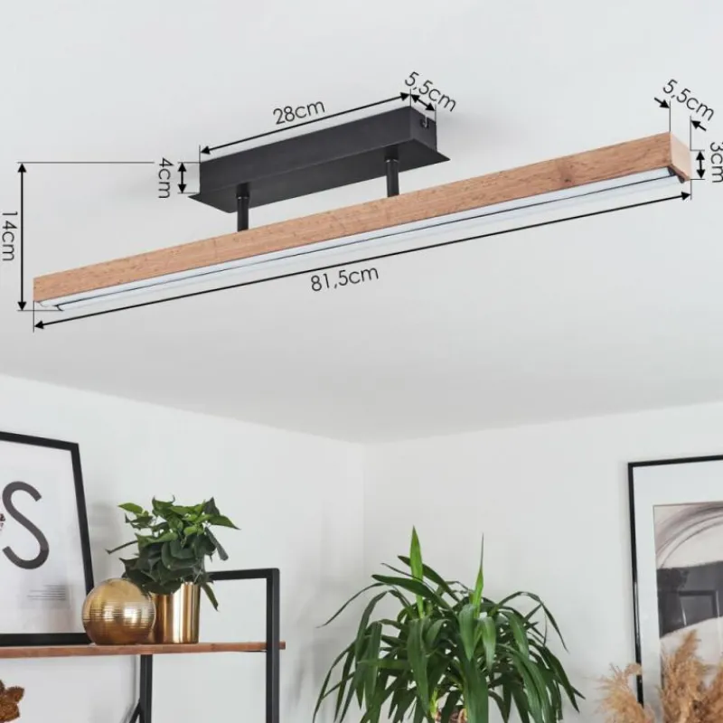 hofstein Plafonnier Maumela LED Noir, 1 lumière