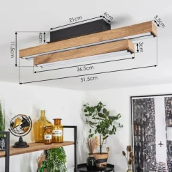 hofstein Plafonnier Maumela LED Noir, 1 lumière