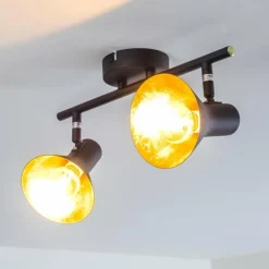 Lampes Dorées-hofstein Plafonnier Mavas Noir, 2 lumières