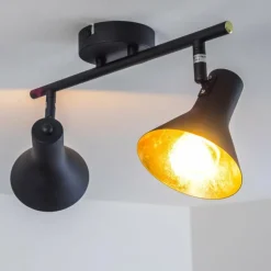 Lampes Dorées-hofstein Plafonnier Mavas Noir, 2 lumières
