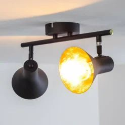Lampes Dorées-hofstein Plafonnier Mavas Noir, 2 lumières