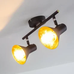 Lampes Dorées-hofstein Plafonnier Mavas Noir, 2 lumières