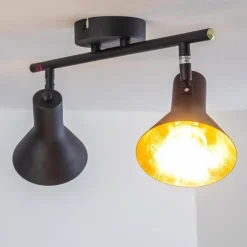 Lampes Dorées-hofstein Plafonnier Mavas Noir, 2 lumières