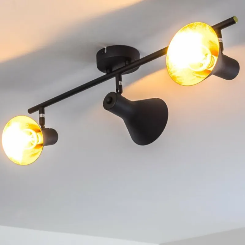 Lampes Dorées-hofstein Plafonnier Mavas Noir, 3 lumières