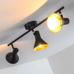 Lampes Dorées-hofstein Plafonnier Mavas Noir, 3 lumières