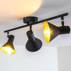 Lampes Dorées-hofstein Plafonnier Mavas Noir, 3 lumières