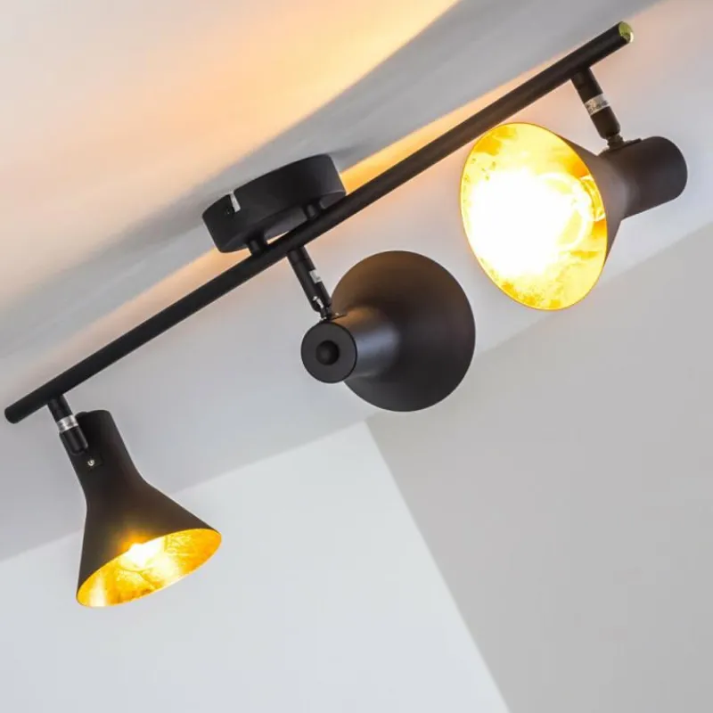 Lampes Dorées-hofstein Plafonnier Mavas Noir, 3 lumières