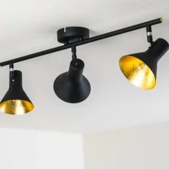 Lampes Dorées-hofstein Plafonnier Mavas Noir, 3 lumières