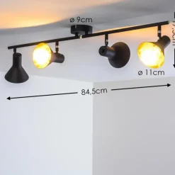 Lampes Dorées-hofstein Plafonnier Mavas Noir, 4 lumières