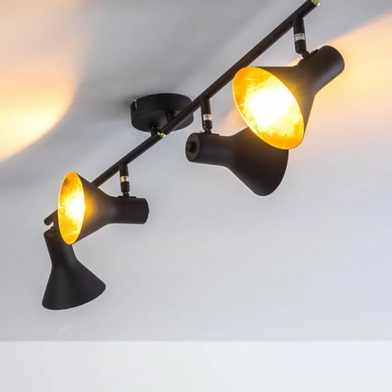 Lampes Dorées-hofstein Plafonnier Mavas Noir, 4 lumières