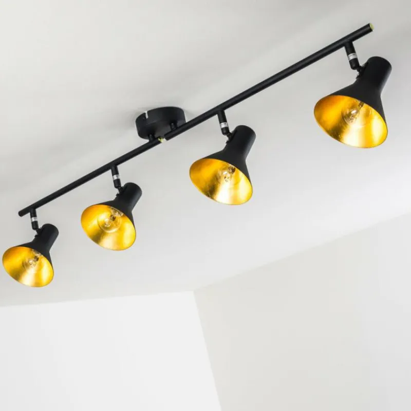 Lampes Dorées-hofstein Plafonnier Mavas Noir, 4 lumières