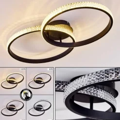 hofstein Plafonnier Melosa LED Noir, Blanc, 1 lumière