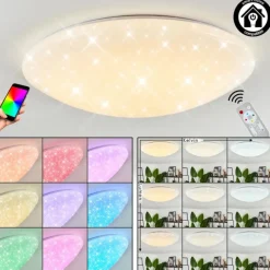 hofstein Plafonnier Melres LED Blanc, 1 lumière, Télécommandes