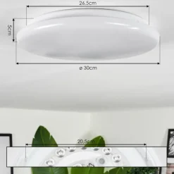 hofstein Plafonnier Melres LED Blanc, 1 lumière, Télécommandes