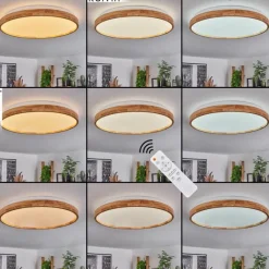 Luminaires Scandinaves-hofstein Plafonnier Menthonnex LED Blanc, 1 lumière, Télécommandes