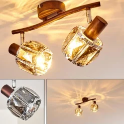 hofstein Plafonnier Micuna Bronze, 2 lumières