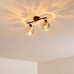 hofstein Plafonnier Micuna Bronze, 2 lumières