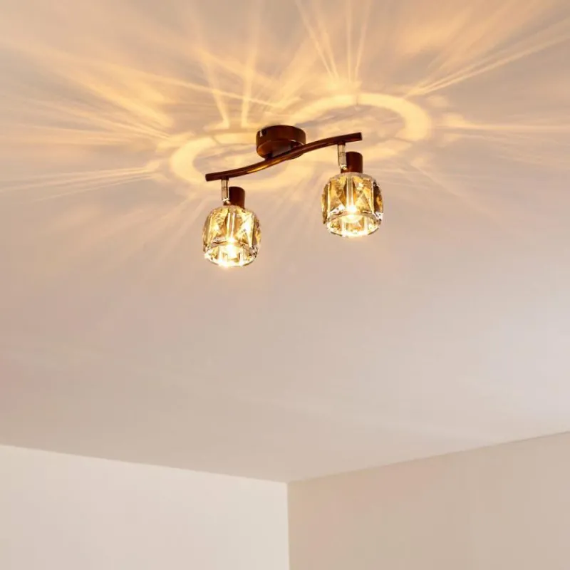 hofstein Plafonnier Micuna Bronze, 2 lumières