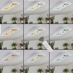 hofstein Plafonnier Minichu LED Noir, Blanc, 1 lumière, Télécommandes