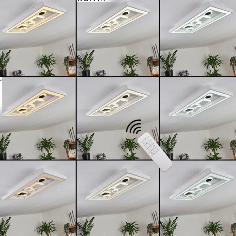 hofstein Plafonnier Minichu LED Noir, Blanc, 1 lumière, Télécommandes