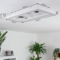 hofstein Plafonnier Minichu LED Noir, Blanc, 1 lumière, Télécommandes