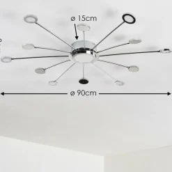 hofstein Plafonnier Mirror LED Chrome, 1 lumière, Télécommandes* Éclairage Led