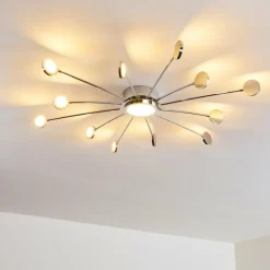 hofstein Plafonnier Mirror LED Chrome, 1 lumière, Télécommandes* Éclairage Led