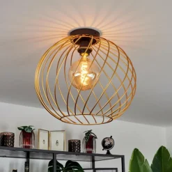 Lampes Vintages & Rétros-hofstein Plafonnier Miton Laiton, 1 lumière