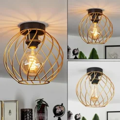 Lampes Industrielles-hofstein Plafonnier Miton Noir, 1 lumière