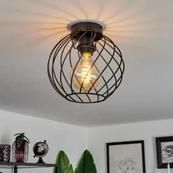 Lampes Industrielles-hofstein Plafonnier Miton Noir, 1 lumière