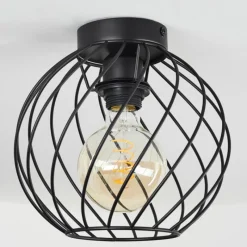 Lampes Industrielles-hofstein Plafonnier Miton Noir, 1 lumière