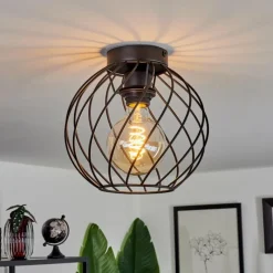 Lampes Industrielles-hofstein Plafonnier Miton Noir, 1 lumière