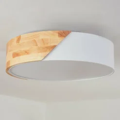 Lampes En Bois-hofstein Plafonnier Mjelstad Brun, Blanc, 2 lumières