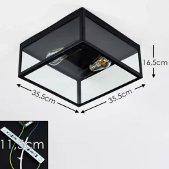 hofstein Plafonnier Moatize Noir, 2 lumières