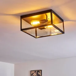 hofstein Plafonnier Moatize Noir, 2 lumières