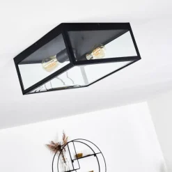 hofstein Plafonnier Moatize Noir, 2 lumières