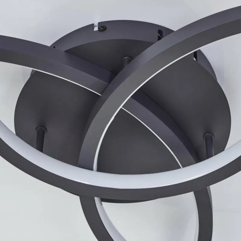 hofstein Plafonnier Moemoto LED Anthracite, 1 lumière, Télécommandes