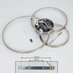 hofstein Plafonnier Moemoto LED Nickel mat, 1 lumière, Télécommandes