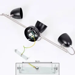 hofstein Plafonnier Moesdorf Nickel mat, Noir, 3 lumières