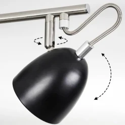 hofstein Plafonnier Moesdorf Nickel mat, Noir, 3 lumières