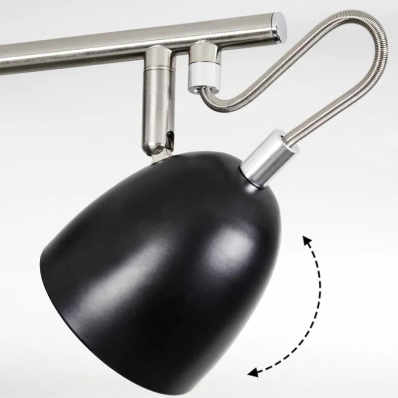 hofstein Plafonnier Moesdorf Nickel mat, Noir, 4 lumières