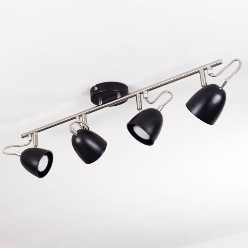 hofstein Plafonnier Moesdorf Nickel mat, Noir, 4 lumières