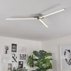 hofstein Plafonnier Mohlin LED Nickel mat, 3 lumières