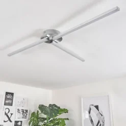 hofstein Plafonnier Mohlin LED Nickel mat, 3 lumières