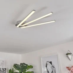 hofstein Plafonnier Mohlin LED Nickel mat, 3 lumières