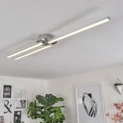 hofstein Plafonnier Mohlin LED Nickel mat, 3 lumières