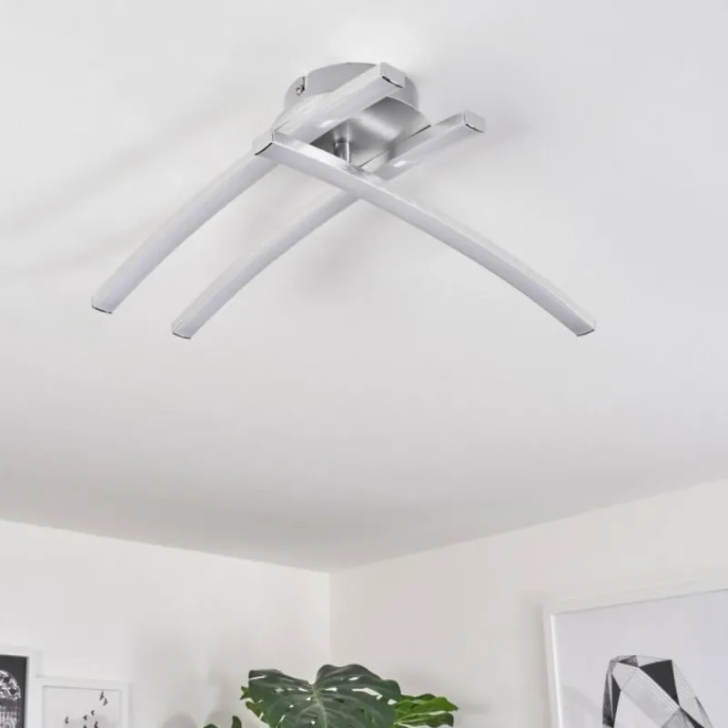 hofstein Plafonnier Mohlin LED Nickel mat, 3 lumières