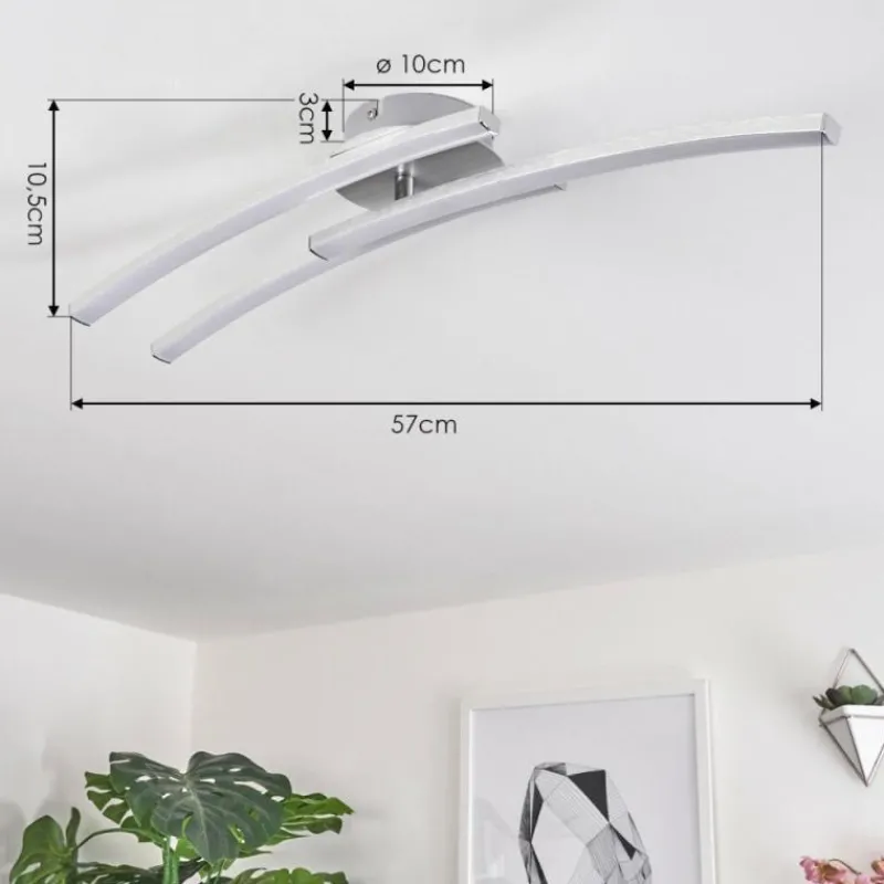 hofstein Plafonnier Mohlin LED Nickel mat, 3 lumières