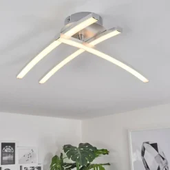 hofstein Plafonnier Mohlin LED Nickel mat, 3 lumières